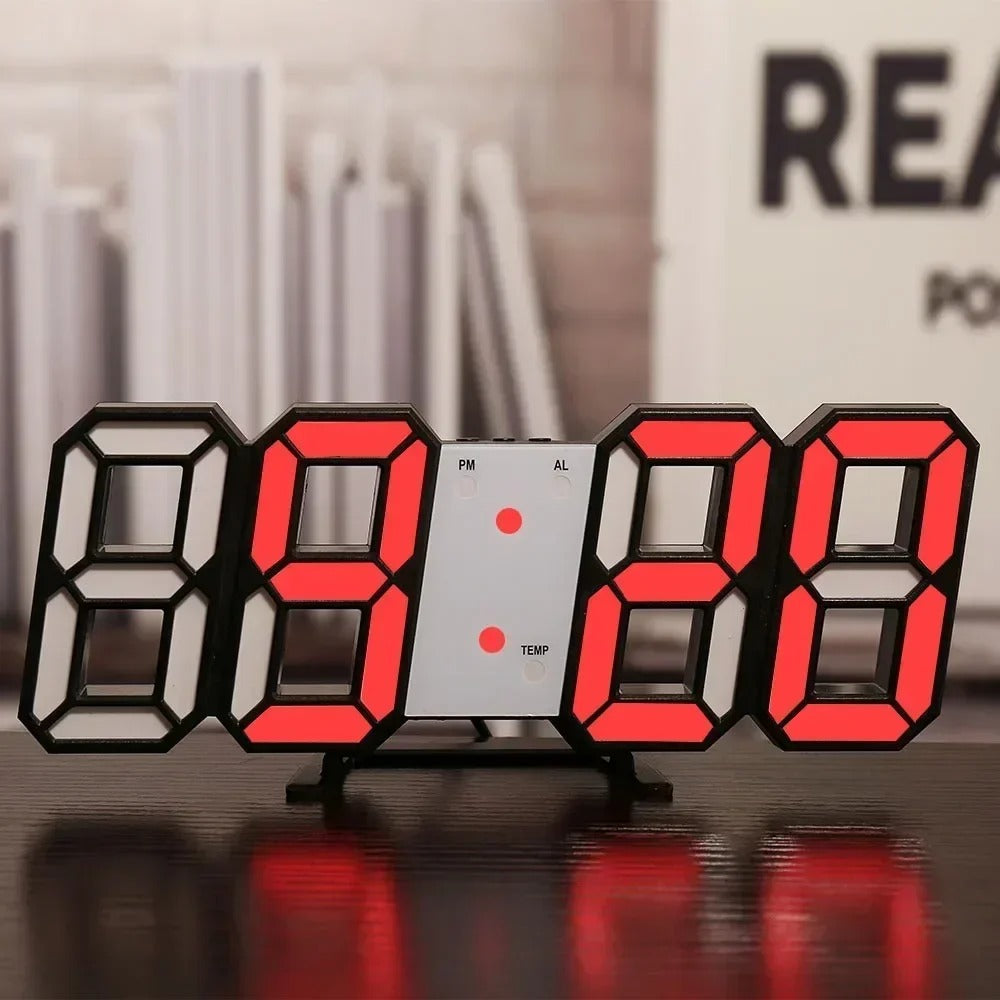 GlowTime™ – 3D LED Wall Clock with Night Mode