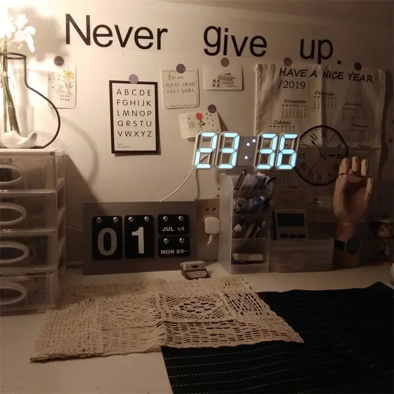 GlowTime™ – 3D LED Wall Clock with Night Mode