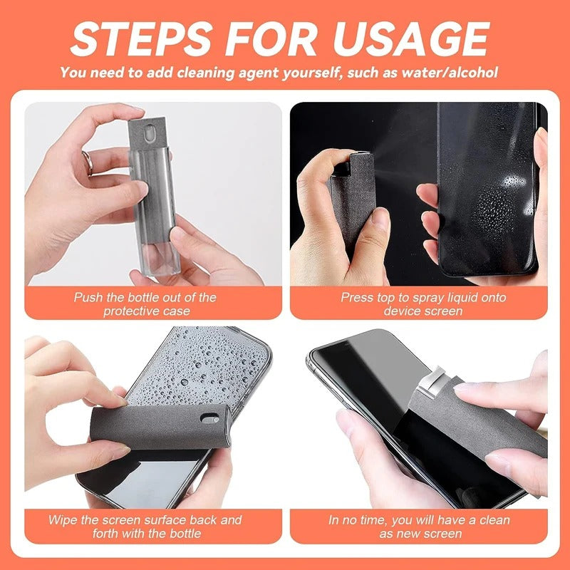 Opticlean™ Duo - Microfiber Screen Cleaner & Spray